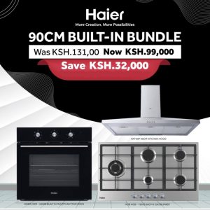Haier 90cm Built-in Kitchen Bundle (Hood, 5-Burner Hob, 59L Oven)